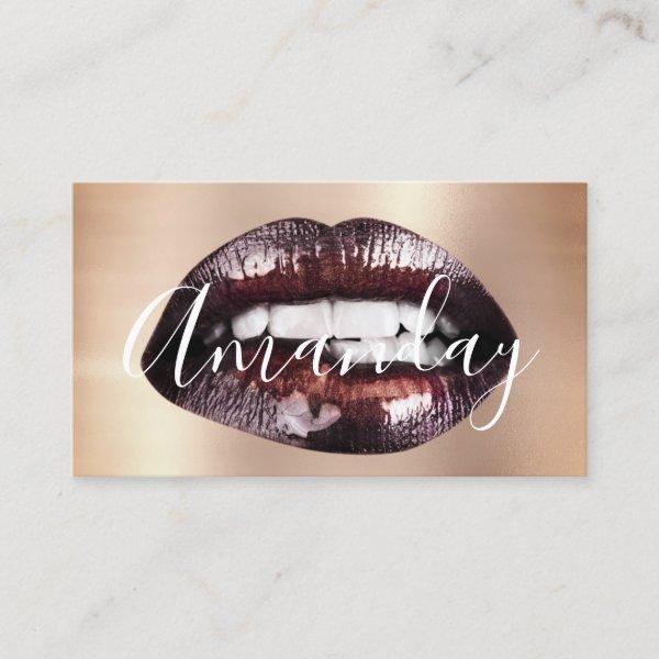 Makeup Artist Rose Skinny Lips Logo QR Code Logo