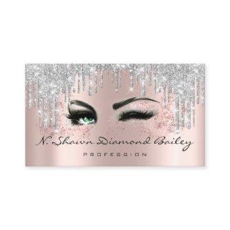 Makeup Artist Rose Spark Lips Wax Gray Drips Appointment Card