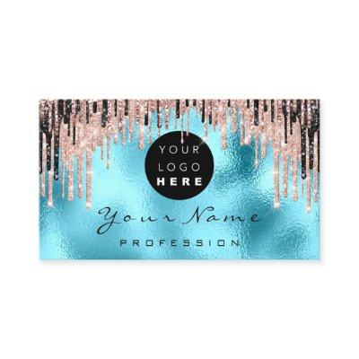 Makeup Artist Rose Spark Lips Wax Logo Ocean Appointment Card