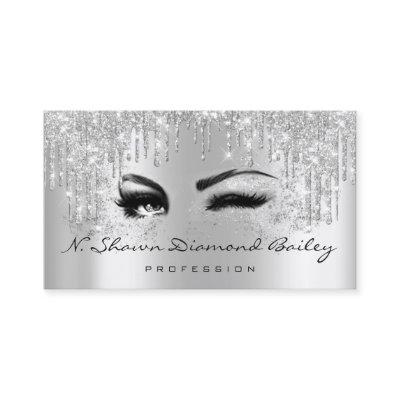 Makeup Artist Rose Wax Gray Drips Silver Appointment Card