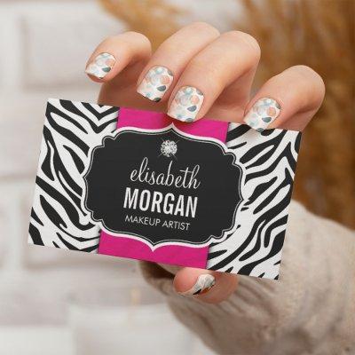 Makeup Artist - Trendy Zebra Print Hot Pink