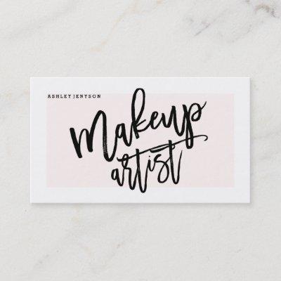 Makeup artist typography modern blush pink
