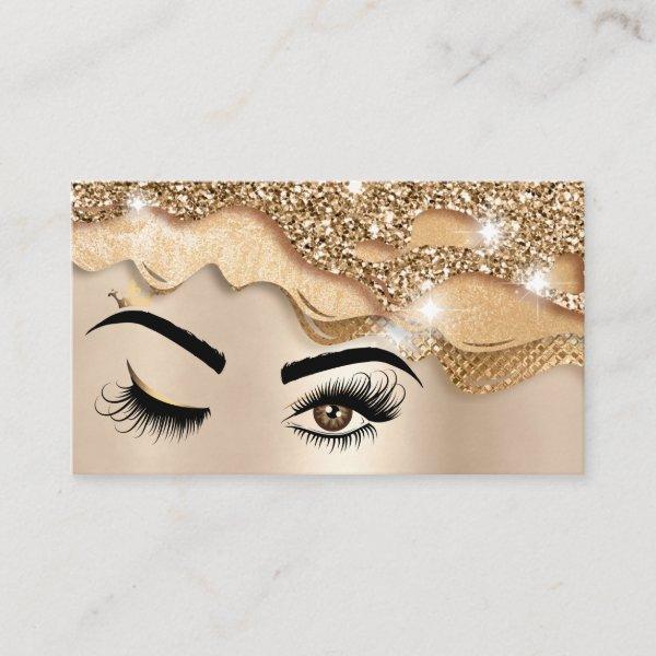 Makeup artist Wink Eye Beauty Salon dripping gold