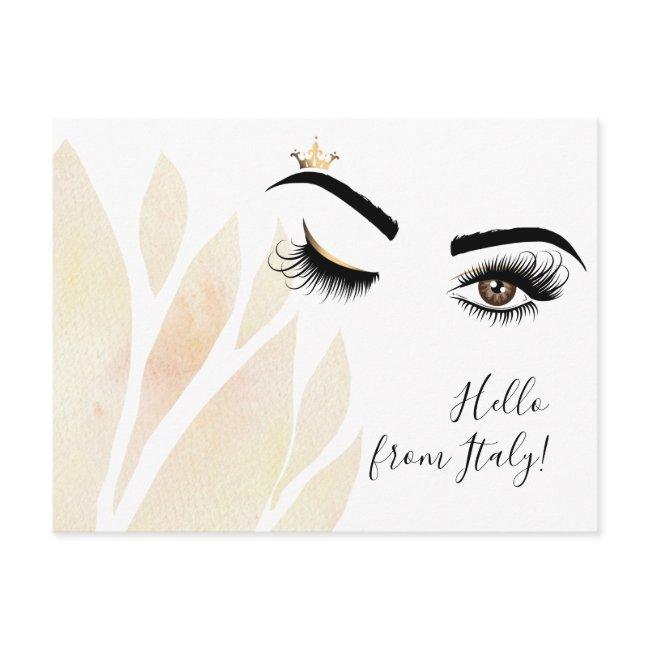 Makeup artist Wink Eye Queen Crown Lash Extension Postcard