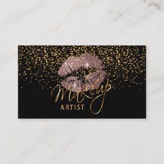 Makeup Artist with Gold Confetti & Dusty Rose
