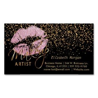 Makeup Artist with Gold Confetti & Pink Lips Magnetic