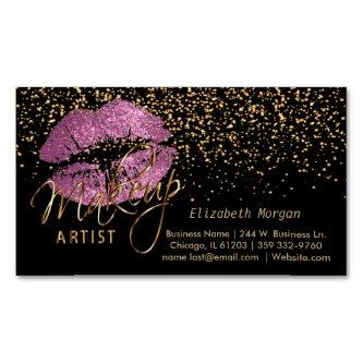 Makeup Artist with Gold Confetti & So Pink Lips Magnetic