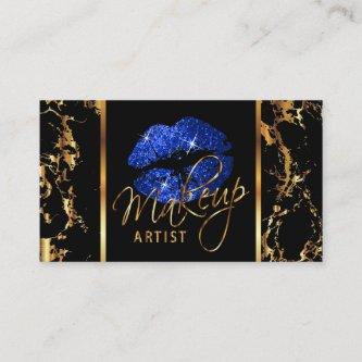 Makeup Artist with Marble Gold & Blue Accents