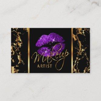 Makeup Artist with Marble Gold & Purple Accents