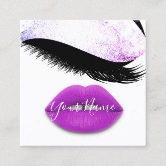 Makeup Boutique White Kiss Purple Lips Lash QRCode Square