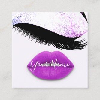 Makeup Boutique White Kiss PurpleLips Lash QR Code Square