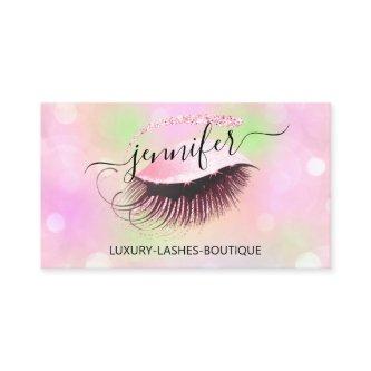 Makeup Brows Eyelash QR Code Logo Holograph Pink