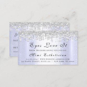 Makeup Brows Lash Silver Drips Gray Hairdresser Appointment Card