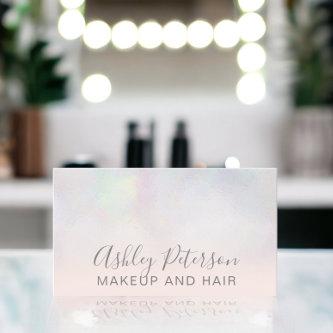 Makeup elegant typography blush pink pearl nacre