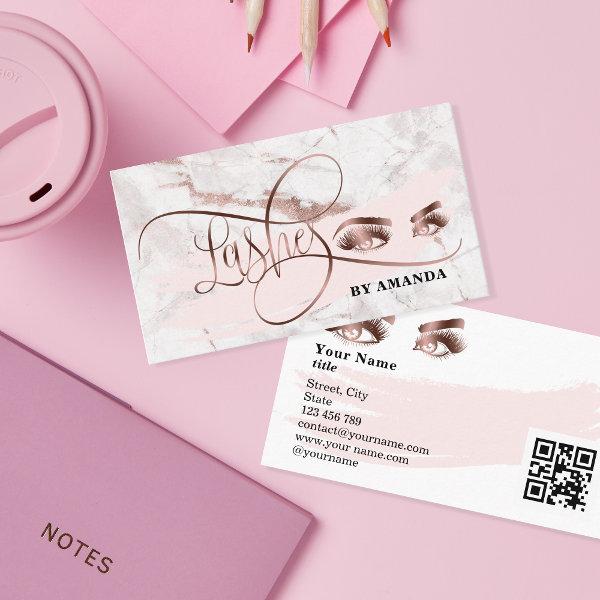 Makeup Eyebrow Eyes Lashes Rose Gold QR code