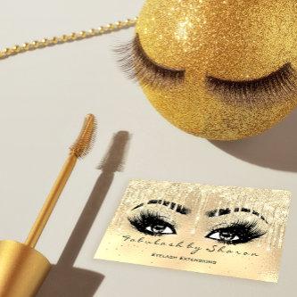 Makeup Eyebrow Lashes Glitter Drip Spark Faux Gold