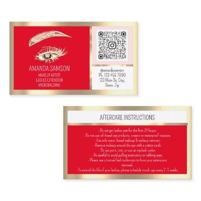 Makeup Eyelash Microblade Qr Code Aftercare Gold
