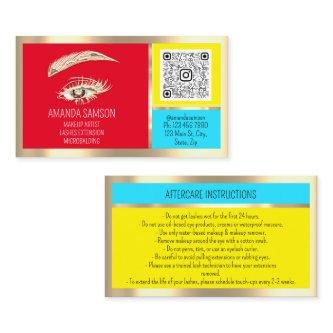 Makeup Eyelash Microblade QrCode Aftercare Insert