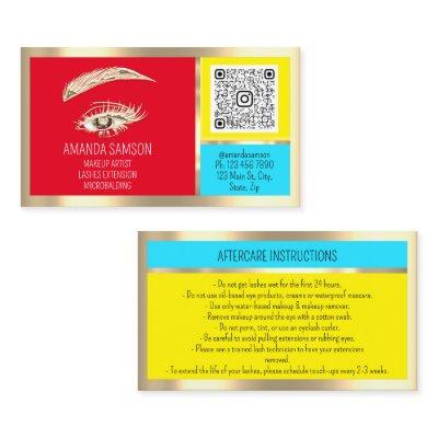 Makeup Eyelash Microblade QrCode Aftercare Insert