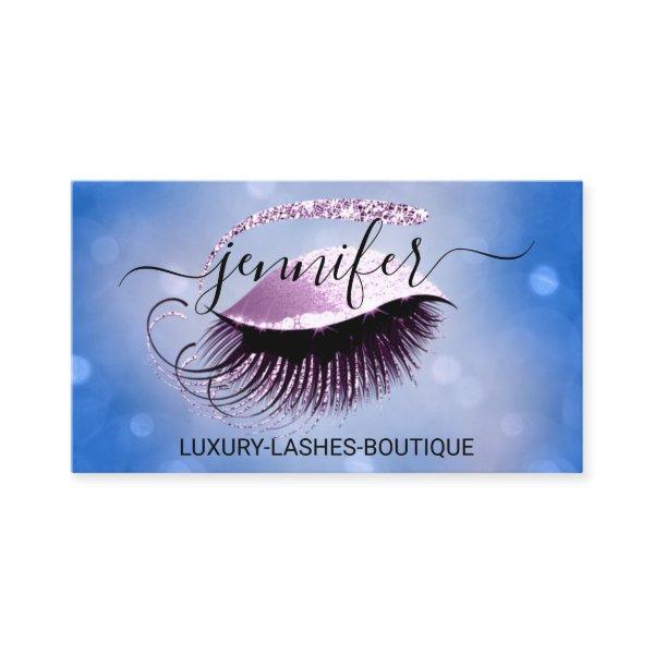 Makeup Eyelash QR Code Logo Glitter Blue Pink