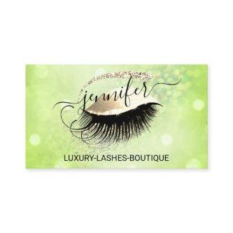 Makeup Eyelash QR Code Logo Glitter Gold Green