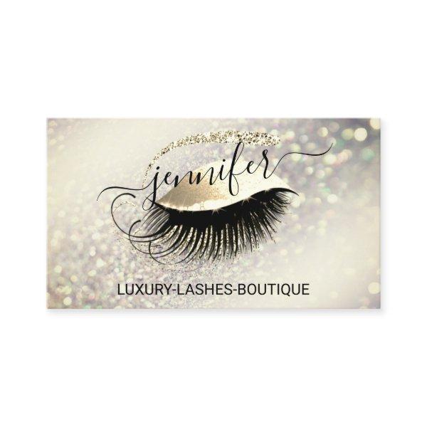 Makeup Eyelash QR Code Logo Glitter Gold Royal