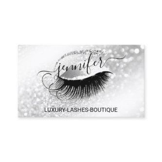 Makeup Eyelash QR Code Logo Glitter Gray  Silver