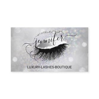 Makeup Eyelash QR Code Logo Glitter Gray  Silver