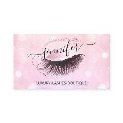 Makeup Eyelash QR Code Pink Glitter Eye Logo