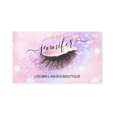 Makeup Eyelash QR Code Pink Glitter Eye Purple