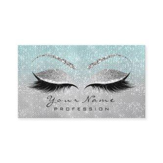 Makeup Eyes Lashes Glitter Silver Gray Blue Silver Appointment Card