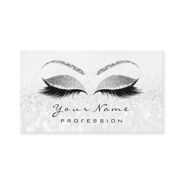 Makeup Eyes Lashes Gray Silver Appointment Card