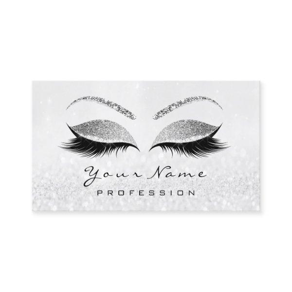 Makeup Eyes Lashes White  Gray Appointment Card