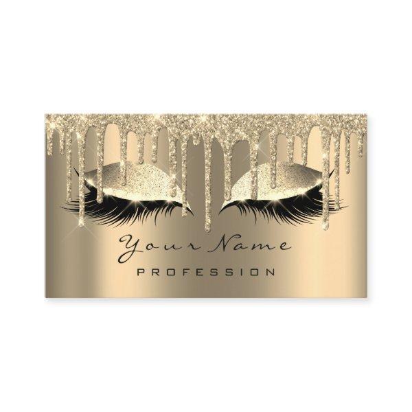 Makeup Gold Sepia Lashes Appointment Card Drips