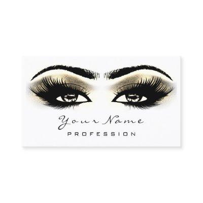 Makeup Gold White Lashes Marble Appointment Card