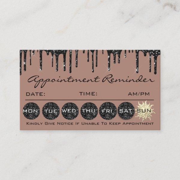 Makeup Hair Appointment Reminder Black Glitter