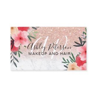 Makeup hair floral marble rose gold glitter