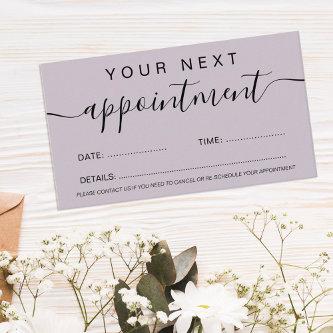 Makeup hair minimalist black and lavender appointment card