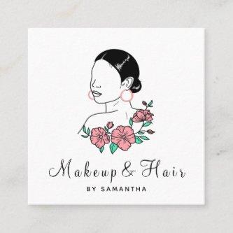 Makeup & Hair Pretty Latina Woman Floral Lady Girl Square