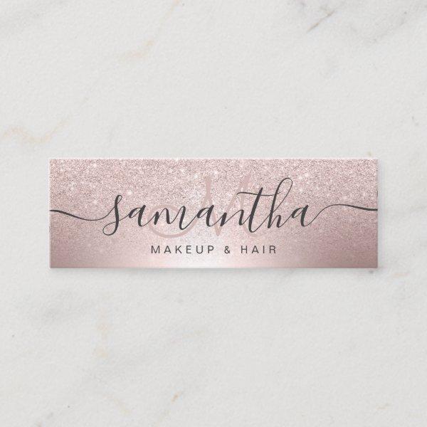 Makeup hair Rose gold glitter ombre metallic foil Mini