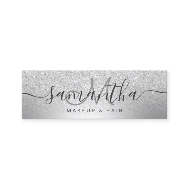 Makeup hair silver glitter ombre metallic foil mini