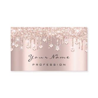 Makeup Lash Crystals Rose Drip Appointment Card