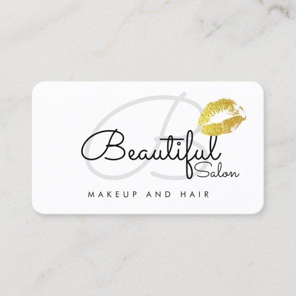 makeup lips contact-card / beauty salon monogram calling card