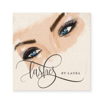 Makeup Long Beautiful Lashes Eyes Hand drawn Square