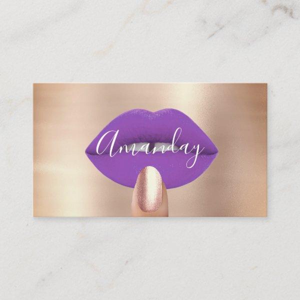 Makeup Nails Rose Purple Kiss Lips Logo QR Code