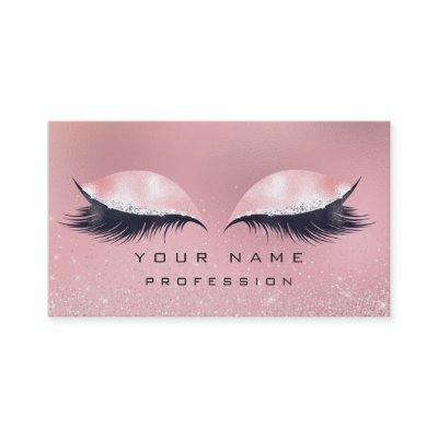 Makeup Silver Pink Glass Marble Lashes Glitter Wow