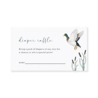 Mallard Duck Baby Shower Diaper Raffle Card
