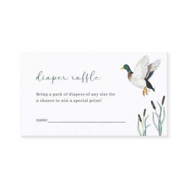 Mallard Duck Baby Shower Diaper Raffle Card