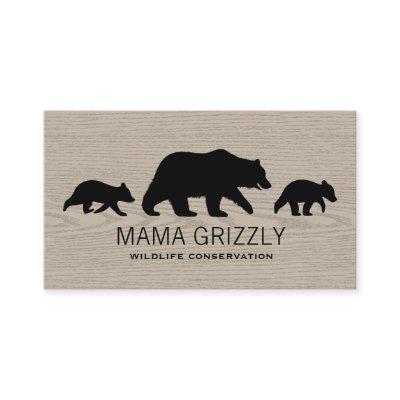 Mama Grizzly Bear with Cubs Silhouettes Wildlife
