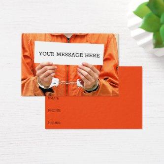 Man in Orange Jumpsuit with Handcuffs